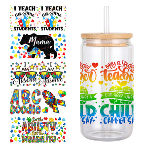 11x24cm Autism Pattern <strong>Printed</strong> UV DTF Transfers <strong>Stickers</strong> 16oz Cup Wraps No Heat Needed for <strong>DIY</strong> Cup <strong>Sticker</strong> - Product Image 4