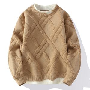 Nouveau pull pour homme automne-hiver, col rond, couche de base épaissie, couleur unie, chaud et polyvalent, pour adolescents, effet deux pièces - Product Image 4