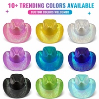Chapeau de cowboy holographique personnalisé avec paillettes brillantes pour fêtes, voyages, sports et activités de plein air – Prix usine, vente en gros