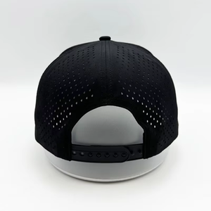 Casquettes de golf noires à 5 panneaux, motif léopard découpé au laser, tissu Oxford imperméable, logo personnalisé, broderie 3D, casquettes de baseball sportives - Product Image 4