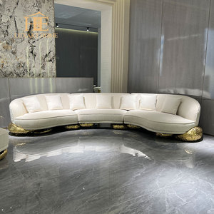 Luxury Modern Curved with Fabric Cover and Sponge Filling for Apartment & Villa Living Rooms <b>Complete</b> <b>Set</b> <b>Bed</b> - Product Image 1