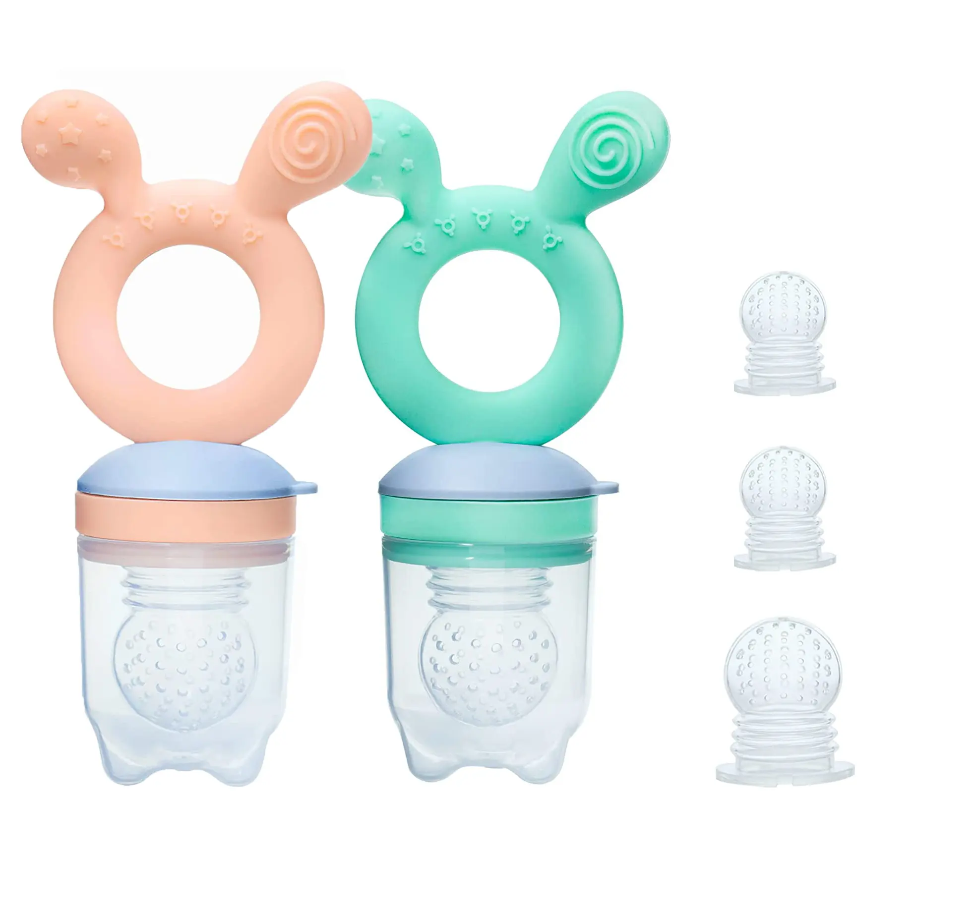 Replacement Silicone Pouches BPA Free Teething Toys Fresh Food Feeder Baby Fruit Food Feeder Pacifier