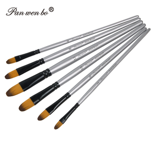 Panwenbo Ensemble de pinceaux d'artiste professionnels personnalisés, 6 pinceaux en nylon pour <span class=keywords><strong>aquarelle</strong></span>, acrylique ou peinture à l'huile - Product Image 4