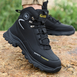 Zapatos de Seguridad para Hombre, <span class=keywords><strong>Botas</strong></span> con Punta de Acero, Zapatos de Trabajo Negros, <span class=keywords><strong>Botas</strong></span> de Seguridad Impermeables para Trabajo, <span class=keywords><strong>Botas</strong></span> Protectoras de Caña Alta para Construcción - Product Image 2