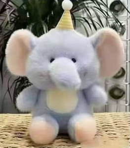 Cappello Giocattolo a Forma di Elefantino in Peluche, Carino <span class=keywords><strong>e</strong></span> Coccoloso Bambola Elefante Blu Curativa. - Product Image 1