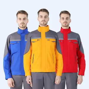 Aangepaste Mannen Lente Canvas Werk Jas Werknemer Uniform Kleding Werkkleding Met Hi Vis Reflectie Strips