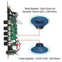 Módulo Amplificador de Altavoz Activo con Carro, Placa Decodificadora de Audio para Altavoz Autoamplificado