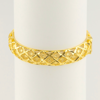 Bracelet floral en cuivre plaqué or 24 carats Z H Vintage, style géométrique ajouré de Dubaï, bijoux arabes tendance pour femmes, vente en gros