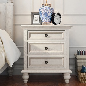 Mesita de Noche Moderna e Inteligente de <span class=keywords><strong>Madera</strong></span> Blanca con 3 Cajones para Dormitorio - Product Image 2