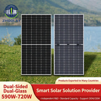 Module photovoltaïque solaire Zhoolay ZLG20K26-014 590W-720W, type N, monocristallin, double vitrage, haute puissance, panneau double face