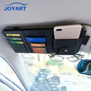 कार्ड धारक कार सामान के लिए ऑटोमोबाइल पु चमड़े धूप का चश्मा भंडारण पॉकेट पाउच धारक कार सूरज टोपी का छज्जा आयोजक