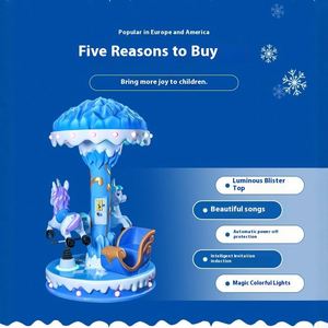 Three-Seater Carousel Glass Fiber Electric Rocking Horse Coin-Operated Kids' Vending <b>Machine</b> with 1 Year Warranty - Product Image 3