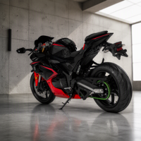 Cybern Adult E-Moto Electric Racing Motorcycle Red Black Sportbike Mid-Drive ABS Full Fairing
