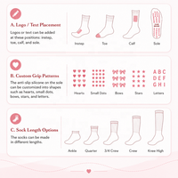 Chaussettes de Pilates personnalisées en gros, chaussettes de yoga antidérapantes avec grip, chaussettes respirantes antidérapantes à impression personnalisée pour usage en studio de fitness