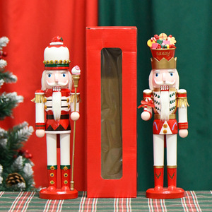 Décorations de Noël YUELIAN - Vente flash - Casse-noisettes en bois fait main de 38 cm - Ornements de Noël - Figurines pour cadeau du Nouvel An - Product Image 3