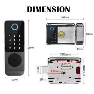 Kunci Pintu <span class=keywords><strong>Digital</strong></span> TTlock TUYA APP Wifi, Kartu RFID, Tahan Air, Sidik Jari, Kunci Pintar, Kunci Pintu Rim Sidik Jari Dua Sisi - Product Image 2