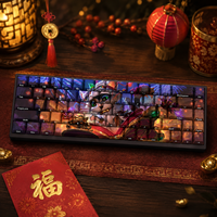 Custom Anime Fantasy Cat 68 Key Side Printed PBT Dye Sublimation OEM Profile Mechanical Gaming Keyboard Keycap Set