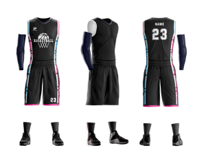 Desain Jersey Basket Latihan Bolak-Balik Bordir Kustom Grosir, Seragam Jaring Sublimasi Kosong 2024-2025 - Product Image 4