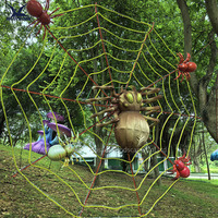Lanterne en soie faite à la main en forme d'insecte, simulation d'araignée, lanterne LED pour festival, Halloween, parc à thème, spectacle de lumière au jardin botanique