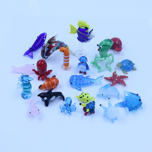 Mixed Marine Animals Lampworking Handmade Glass Fish Decorative Items in Various Styles for Fish for and Home Decor