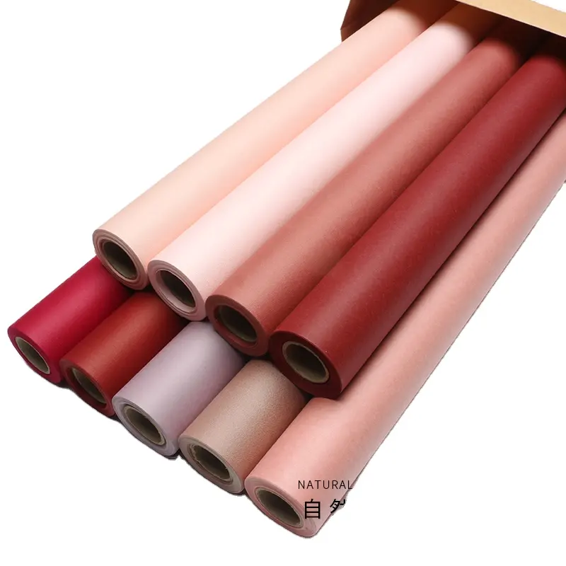 100% pure paper tear resistant waterproof multi-color flexible straight plastic 105g gift bouquet wrapping paper