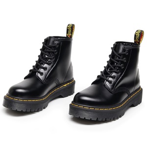 Bottes mi-mollet à plateforme pour femmes, grande taille, en <span class=keywords><strong>cuir</strong></span> de vache véritable, chaussures épaisses pour femmes, bottines mi-mollet style universitaire - Product Image 3