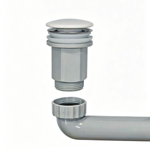 Kit de vidage universel pour <span class=keywords><strong>lavabo</strong></span> G1 1/4" avec siphon en P, <span class=keywords><strong>bonde</strong></span> anti-odeur à clapet et tuyau flexible sans outil - Product Image 2