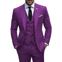 Costume d'affaires trois pièces pour homme FUYI, nouveau, à simple boutonnage, sur mesure, col à revers perlé, couleur unie