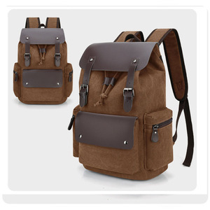 Custom 2025 Vintage Large Travel Bag Thick Canvas Drawstring School <b>Backpack</b> <b>Waterproof</b> Anti-theft Laptop <b>Backpacks</b> - Product Image 5