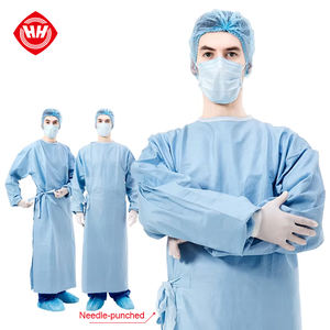 Robe chirurgicale Spunlace niveau 4 jetable stérile tissu perforé à l'aiguille hôpital salle d'opération robes HAIXIN santé en gros - Product Image 1