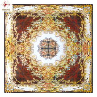 Carrelage de sol pour salon 1200*1200mm Carrelage en cristal poli plaqué or 4 en 1 Tapis en céramique décoratif