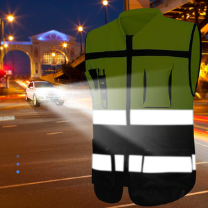 चिंतनशील पट्टी के साथ निर्माण सुरक्षा बनियान जैकेट कपड़े उच्च दृश्यता परावर्तक सुरक्षा कपड़े - Product Image 4