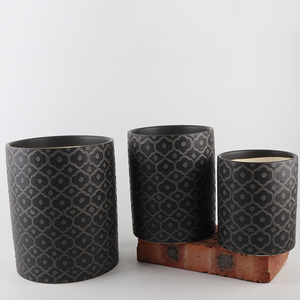 Cylinder <span class=keywords><strong>mate</strong></span> moder al aire libre balcón decorativo patio casa jardín decoración cerámica macetas para jardinería - Product Image 3