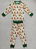 Ensemble de pyjamas de famille personnalisés en bambou, vêtements de nuit pour femmes, manches longues, deux pièces pour enfants, pyjamas de Noël pour la famille