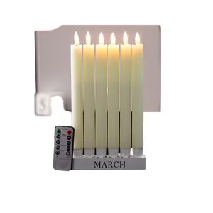 Yeni LED alevsiz konik mum ışıkları el yapımı şarj edilebilir uzaktan kumanda pili Powered ev noel doğum günleri düğün - Product Image 5