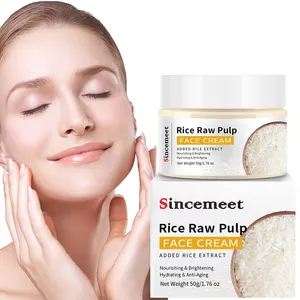 Private Label Natural Organic Rice Pulp Cream Hydrating Firming Repair 7 Days Fast Whitening Moisturizing Hydrating Cream