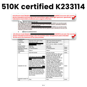 Maschera Facciale Professionale IDEATHERAPY 510K in Silicone con LED, Terapia a Luce Rossa e Infrarossi per Centri Estetici - Product Image 2