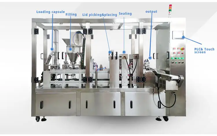 2022การออกแบบใหม่ขนาดเล็กเงินราคาถูกขายโดยตรงกาแฟแคปซูลบรรจุเครื่องปิดผนึก