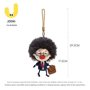 Jolie poupé<span class=keywords><strong>e</strong></span> en peluche bouclé<span class=keywords><strong>e</strong></span>, figurine abstraite et originale, pendentif porte-clés, cadeau d'anniversaire unisexe, polyester, 17,5 cm - Product Image 4