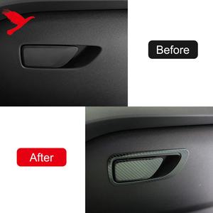 Pour Ford <span class=keywords><strong>PUMA</strong></span> 2019-2025 accessoires de voiture intérieur gant boîte de rangement poignée couverture garniture acier inoxydable Fiber de carbone noir 2 pièces - Product Image 3