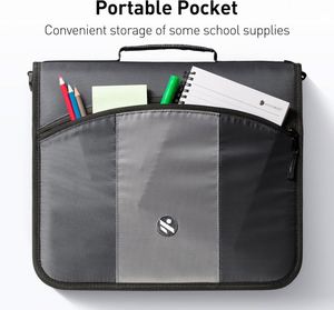 Classeur portable multi-poches Case-it Factory avec fermeture éclair, capacité de 600 feuilles, organiseur scolaire multi-poches - Product Image 2