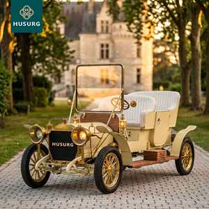Voiture de golf vintage 4 places, style rétro classique, 48V 5KW, pour location événementielle et mariages, vente en gros, certifiée CE, modèle 6 places - Product Image 1