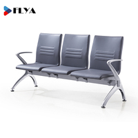 Chaise d'attente en cuir haut de gamme pour clinique, hôpital, aéroport, 3 places, pour passagers, sièges en rangée pour aéroport, sièges en rangée pour espaces publics