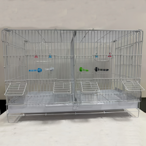 Grand espace Double compartiment respirant Push-pull oiseaux Cage en métal facile à transporter à l'extérieur Moineau perroquet Cage petite maison pour animaux de compagnie - Product Image 2
