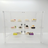 Vitrine de pâtisserie à 3 niveaux pour comptoir vitrine de boulangerie en acrylique transparent personnalisé vitrine pour pain pâtisserie