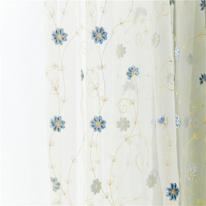 ZHONGHUA Fiori Blu <span class=keywords><strong>Francese</strong></span> Piega Sheer <span class=keywords><strong>Tulle</strong></span> <span class=keywords><strong>Tende</strong></span> Della Finestra di Casa Zhejiang - Product Image 2