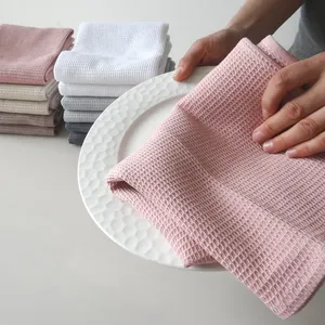 100% Pure Cotton Water Absorbent Waffle Weave Kitchen Tea Towel Dish Cloths Multi Mother's Day Valentine's Day New Year's