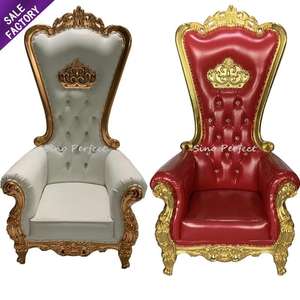 Hot Selling Luxury <b>Cheap</b> Hotel Wedding Throne <b>Chair</b> for Sale White Queen King Gold king and Queen <b>Chairs</b> - Product Image 3