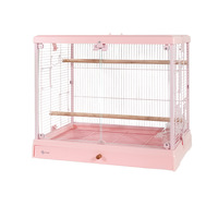 Petite cage à oiseaux blanche avec plateau en plastique et fermeture à clip, décoration d'intérieur haut de gamme, cage à oiseaux en verre transparent et fer forgé, artisanat métallique exquis