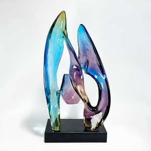 Modern minimalist luxury art colorful transparent resin sculpture decorative items model room <b>sales</b> <b>office</b> soft decoration - Product Image 3